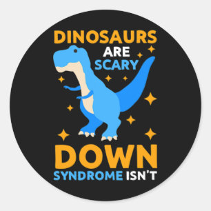 World Down Syndrome Day Awareness Kids Dinosaurs T Classic Round Sticker