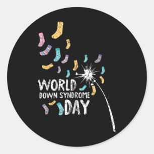 World Down Syndrome Day Awareness Mum Dad Toddler  Classic Round Sticker