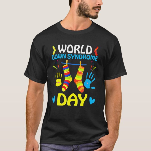 World Down Syndrome Day Awareness Socks  21 March  T-Shirt (Front)