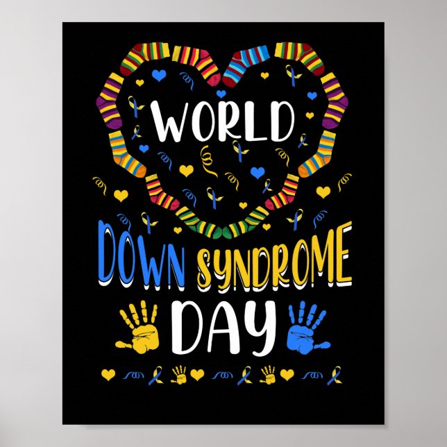 World Down Syndrome Day Awareness Socks Down Right Poster (Front)