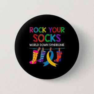 World Down Syndrome Day Boys Girls Kids Rock Your  6 Cm Round Badge