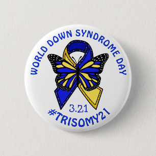 World Down Syndrome Day is March 21st 6 Cm Round Badge