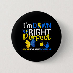 World Down Syndrome Day March 21 Down Right 6 Cm Round Badge