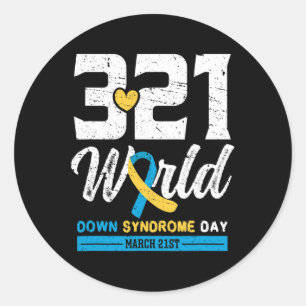 World Down Syndrome Day March 21st - Down Syndrome Classic Round Sticker