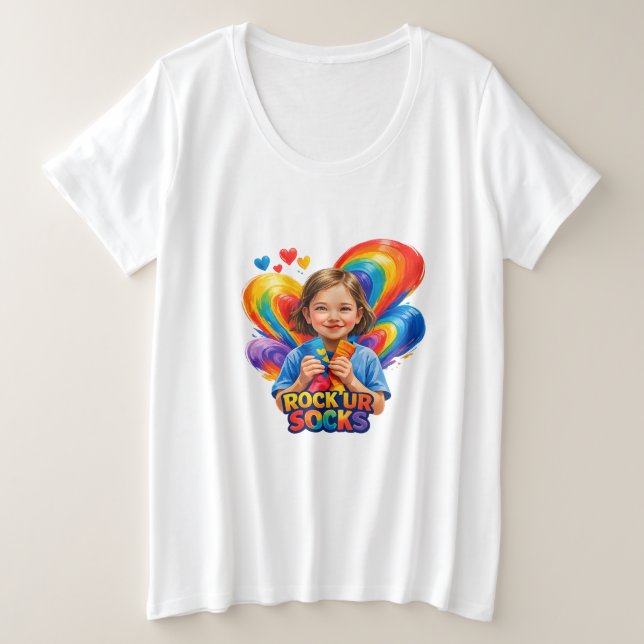 World Down Syndrome Day Plus Size T-Shirt (Design Front)