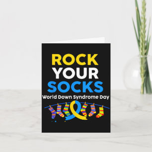 World down syndrome day rock socks awareness card