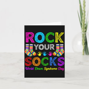 World down syndrome day rock socks awareness card