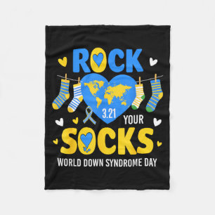 World Down Syndrome Day Rock Socks Awareness Fleece Blanket