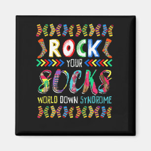World Down Syndrome Day Rock Socks Awareness Magnet