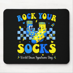 World Down Syndrome Day Rock Socks Awareness Mouse Pad