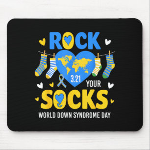 World Down Syndrome Day Rock Socks Awareness Mouse Pad