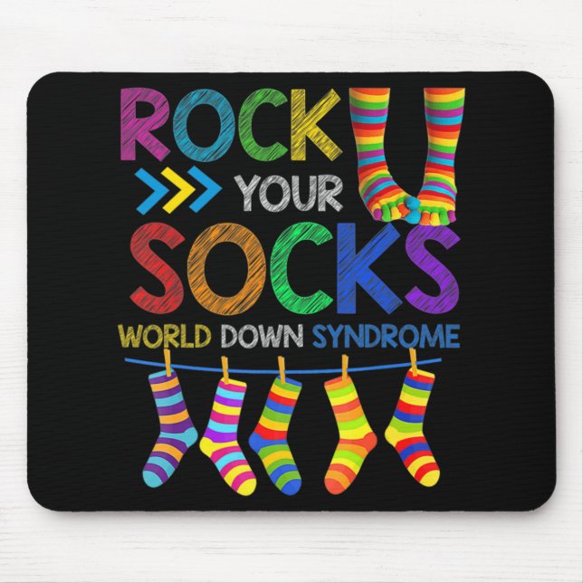World Down Syndrome Day  Rock Your Socks Awareness Mouse Pad (Front)