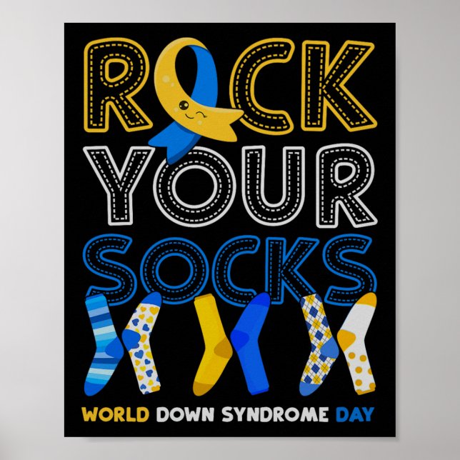 World Down Syndrome Day Rock Your Socks Awareness  Poster (Front)
