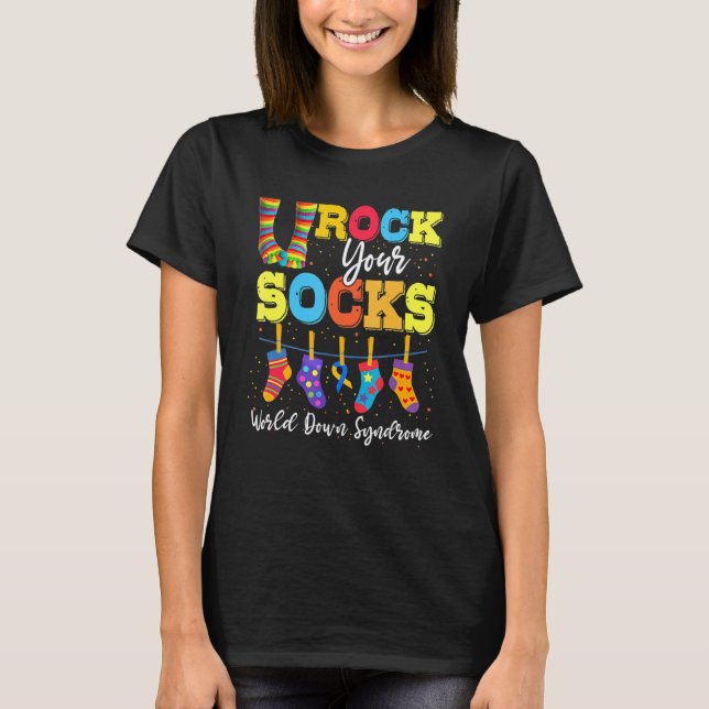 World Down Syndrome Day  Rock Your Socks Awareness T-Shirt (Front)