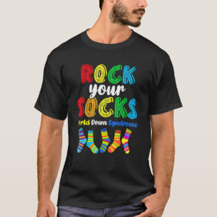 World Down Syndrome Rock Your Socks Awareness Ds M T-Shirt