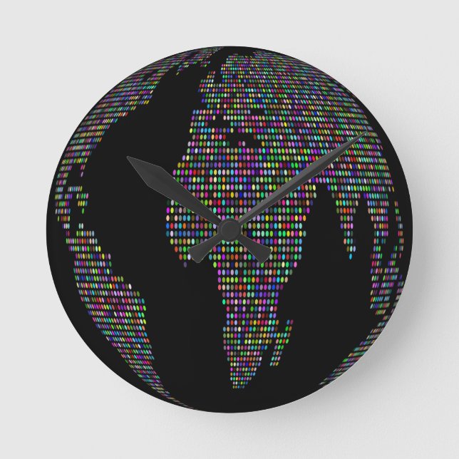 world earth planet globe map round clock (Front)