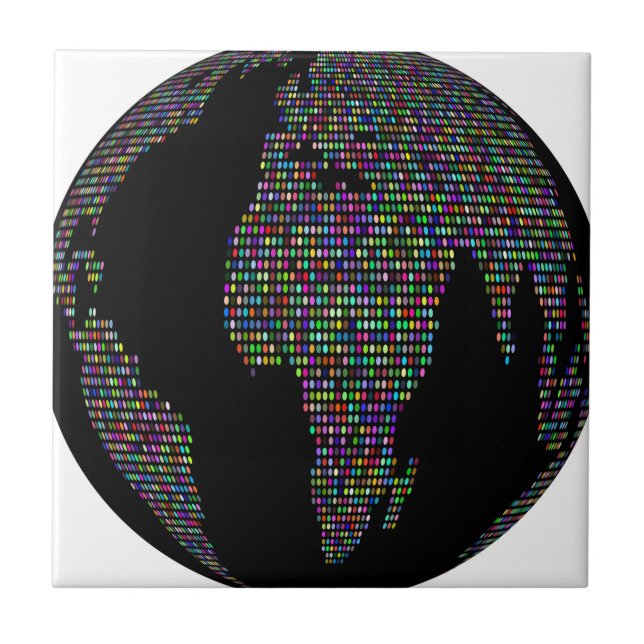 world earth planet globe map tile (Front)
