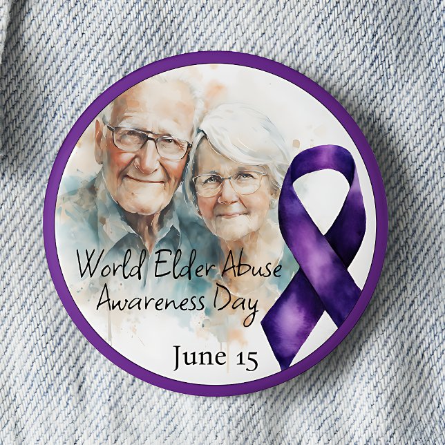 World Elder Abuse Awareness Day June 15 6 Cm Round Badge (Creator Uploaded)