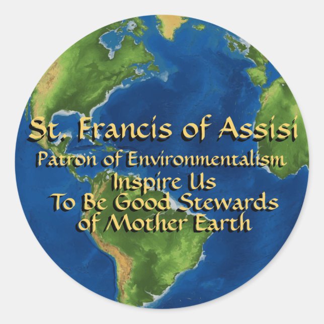 World Environment Day & St Francis of Assisi Classic Round Sticker (Front)