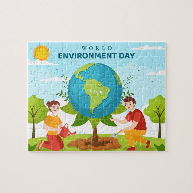 World Environment Day Tree Planting Jigsaw Puzzle (Horizontal)
