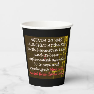 World events the planet words and design paper cups