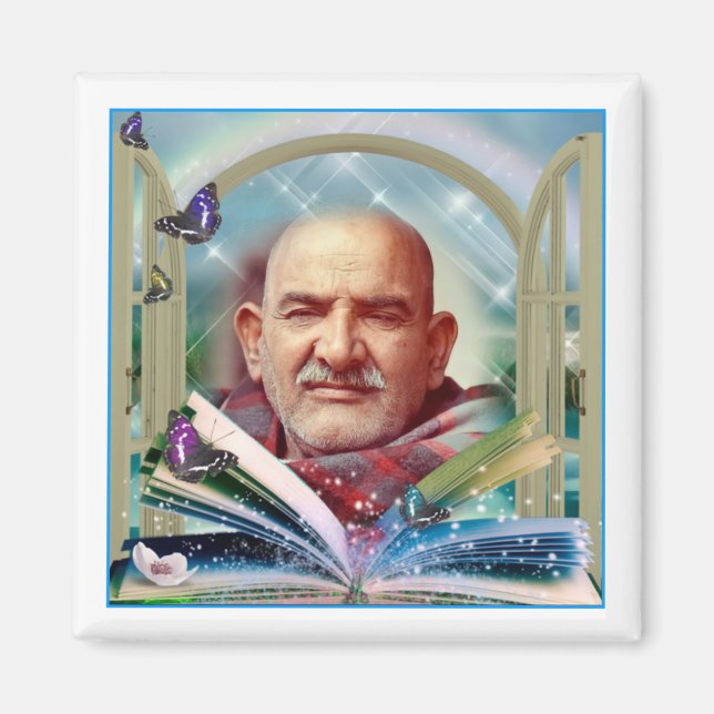 World famous Saint  Neem Karoli Baba  ji Magnet (Front)