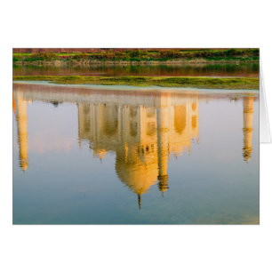 World famous Taj Mahal temple reflection at