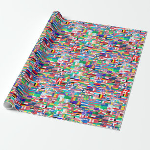 World Flag Collage Wrapping Paper