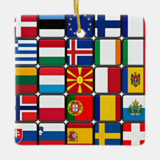 World Flags Ceramic Ornament