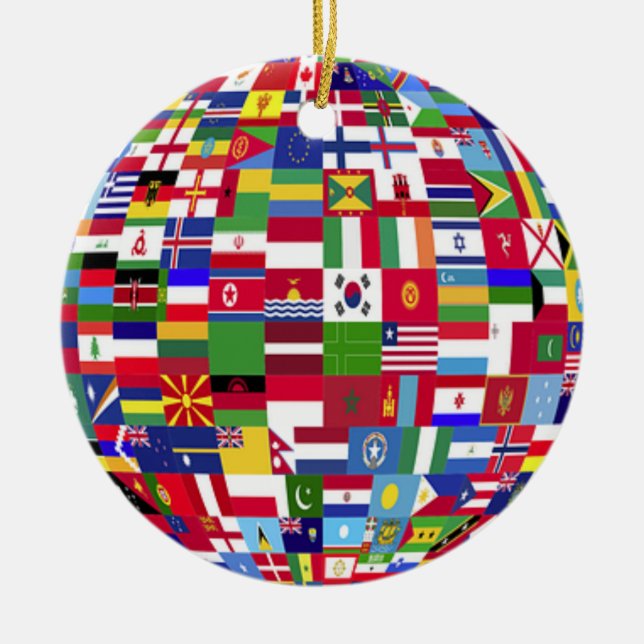 World Flags Christmas Ornament (Front)