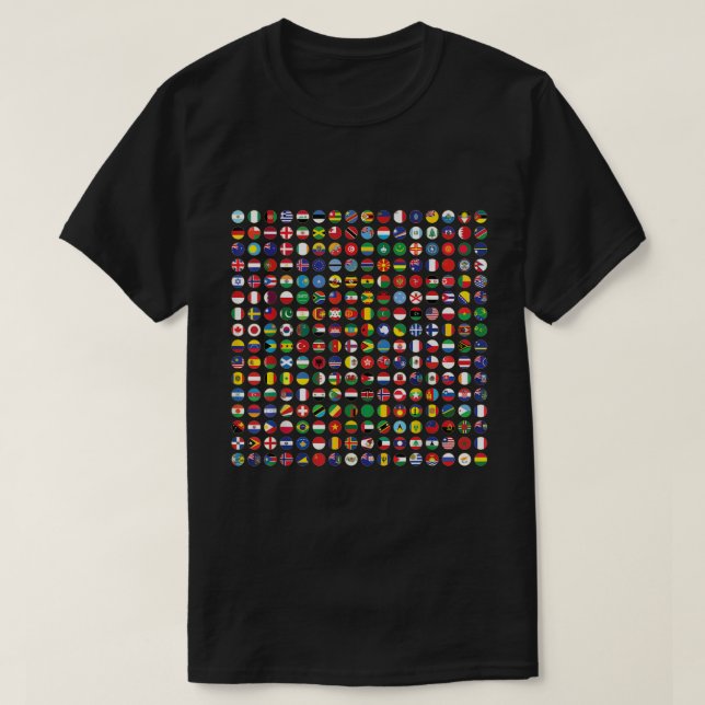 World Flags Cool Travel 256 Flag International Lea T-Shirt (Design Front)