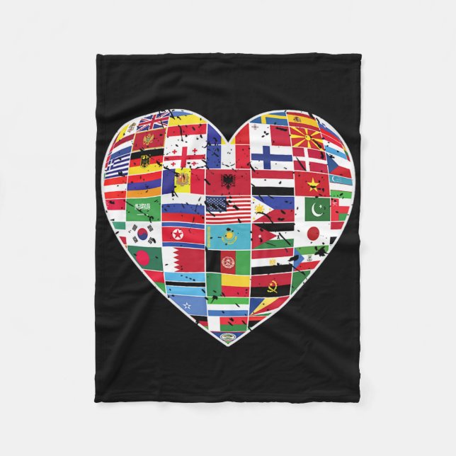 World Flags Earth Day  Fleece Blanket (Front)