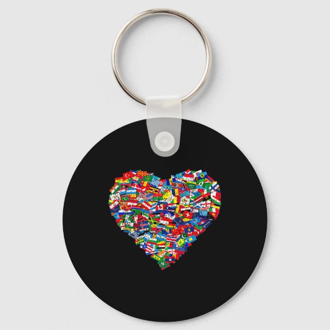 World Flags Earth Day  Key Ring (Front)