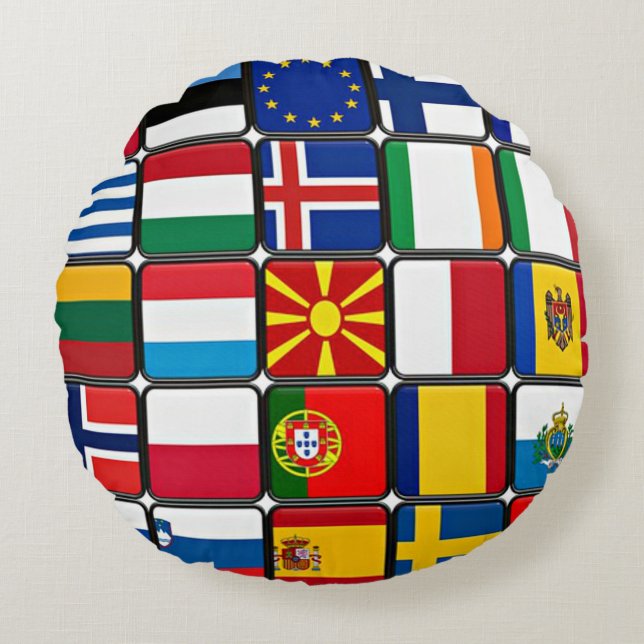 World Flags Round Cushion (Front)