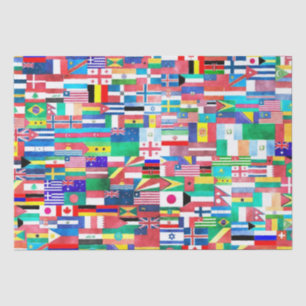 world flags tissue paper