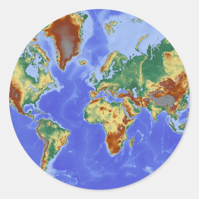 World Geographic International Map Classic Round Sticker (Front)