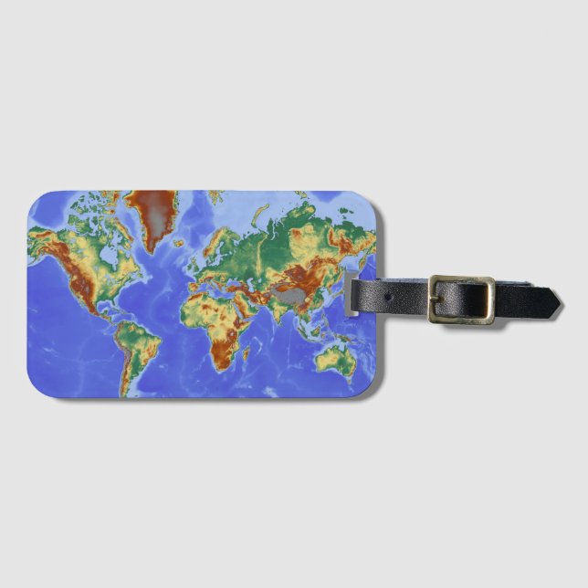 World Geographic International Map Luggage Tag (Front Horizontal)