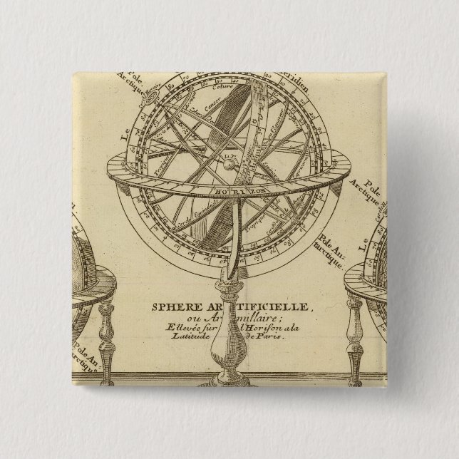 World Globe 15 Cm Square Badge (Front)