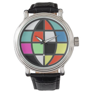 world globe colour time watch
