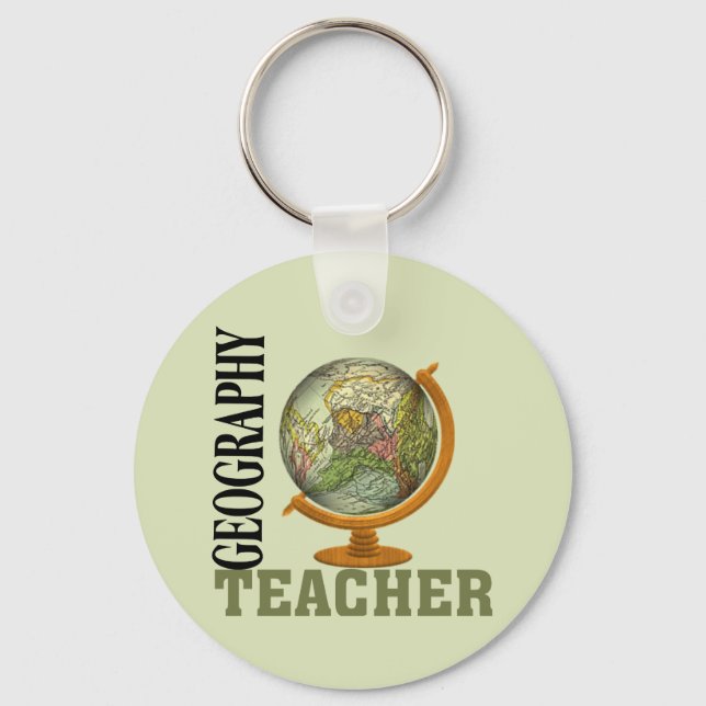 World Globe Geography Teacher Key Ring (Front)