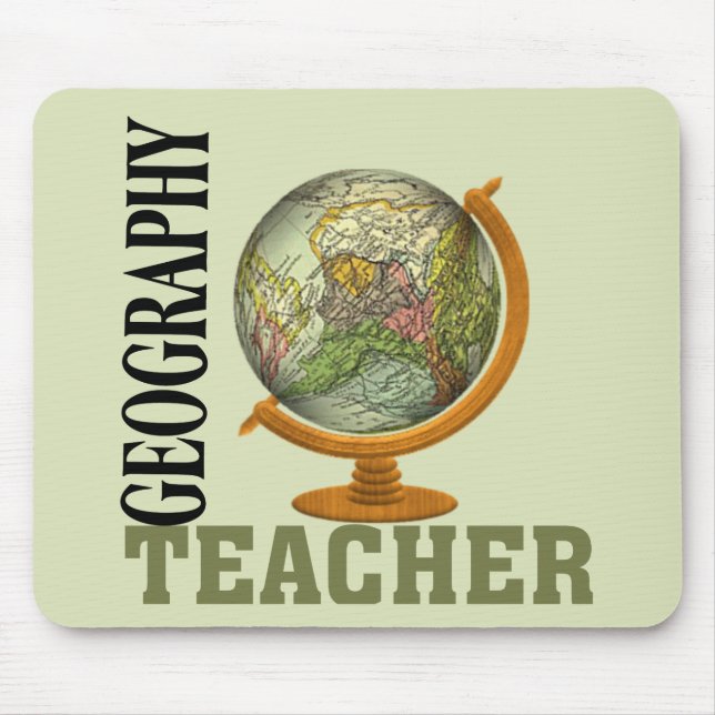 World Globe Geography Teacher Mouse Pad (Front)