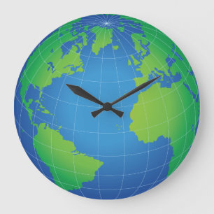World Globe Map Large Clock