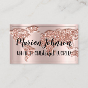 World Globe Map Travel Agency Rose Fame Rose Busi Business Card