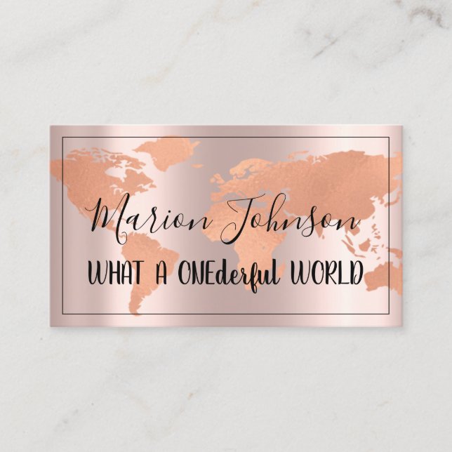 World Globe Map Travel Agency  Rose Fame Rose Business Card (Front)
