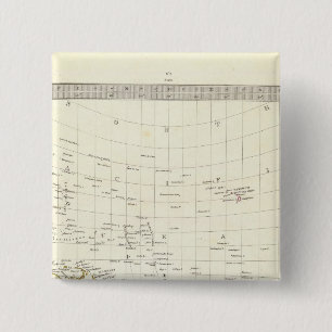 World, gnomonic proj III Polynesia 15 Cm Square Badge