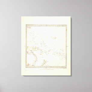 World, gnomonic proj III Polynesia Canvas Print