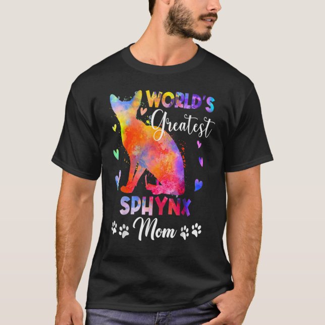 World Greatest Colourful Sphynx Cat Mum Kitten T-Shirt (Front)