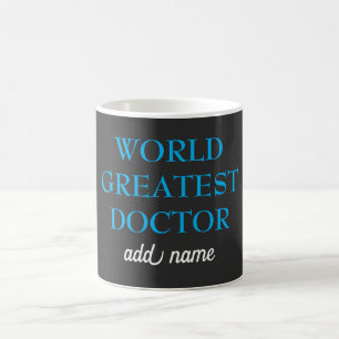 World Greatest Doctor Blue Text Customisable Magic Mug