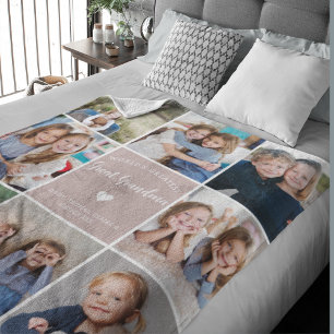 World Greatest Great Grandma Photo Collage Pink Fleece Blanket