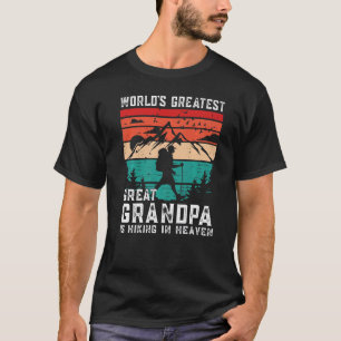 World Greatest Great Grandpa Hiking in Heaven Memo T-Shirt